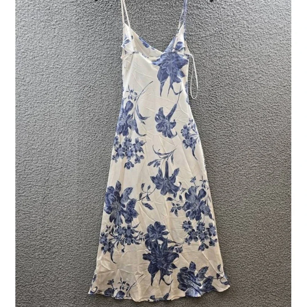 GUESS Akilina Sleeveless Cowlneck Dress Women XS Dreaming Lillies Print Pullover